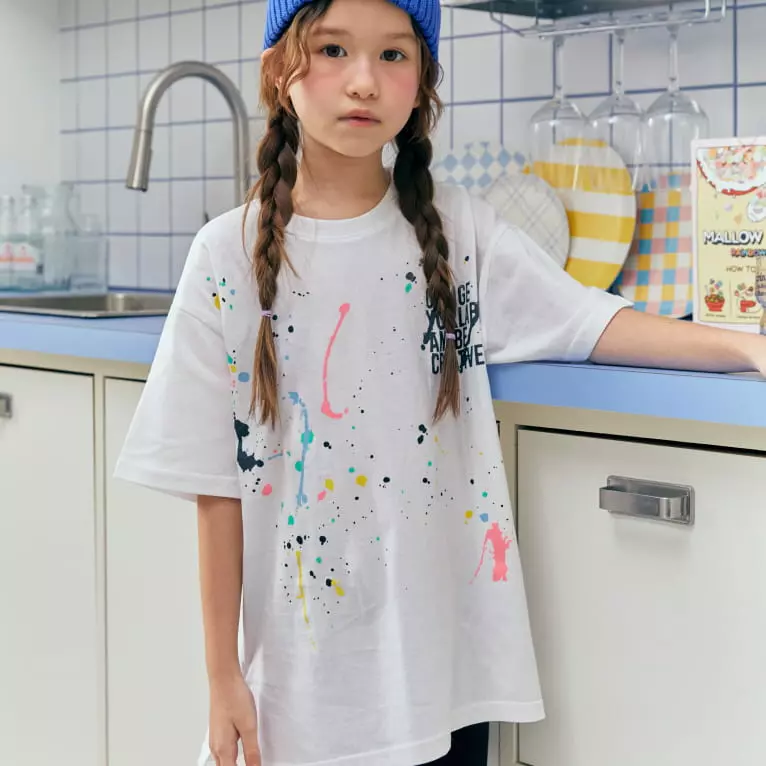 Lilas - Korean Children Fashion - #fashionkids - Paint Long Tee