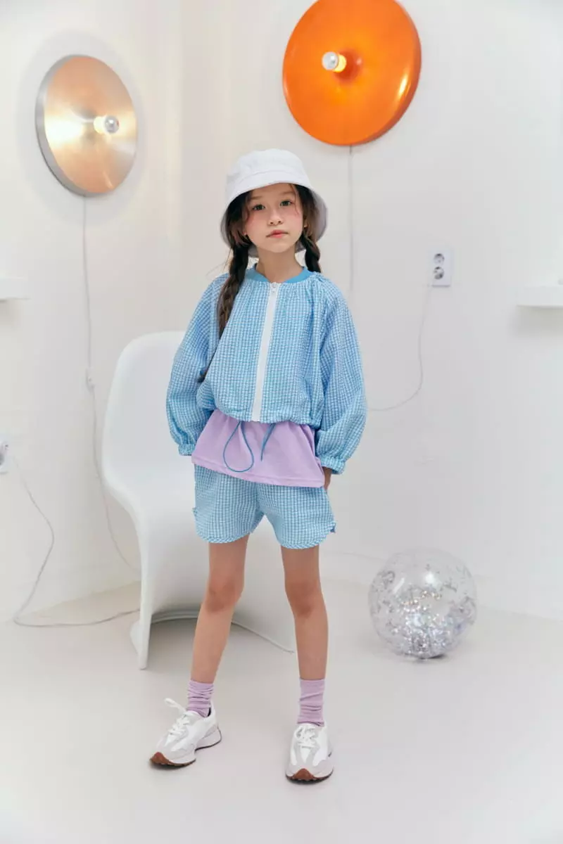 Lilas - Korean Children Fashion - #kidsstore - Pang Pang Check Top Bottom Set - 2