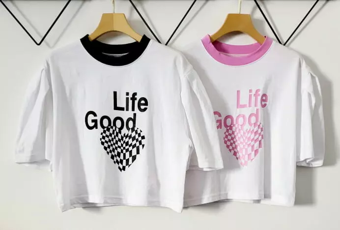 Lilas - Korean Children Fashion - #kidzfashiontrend - Color Sleeves Wrinkle Tee