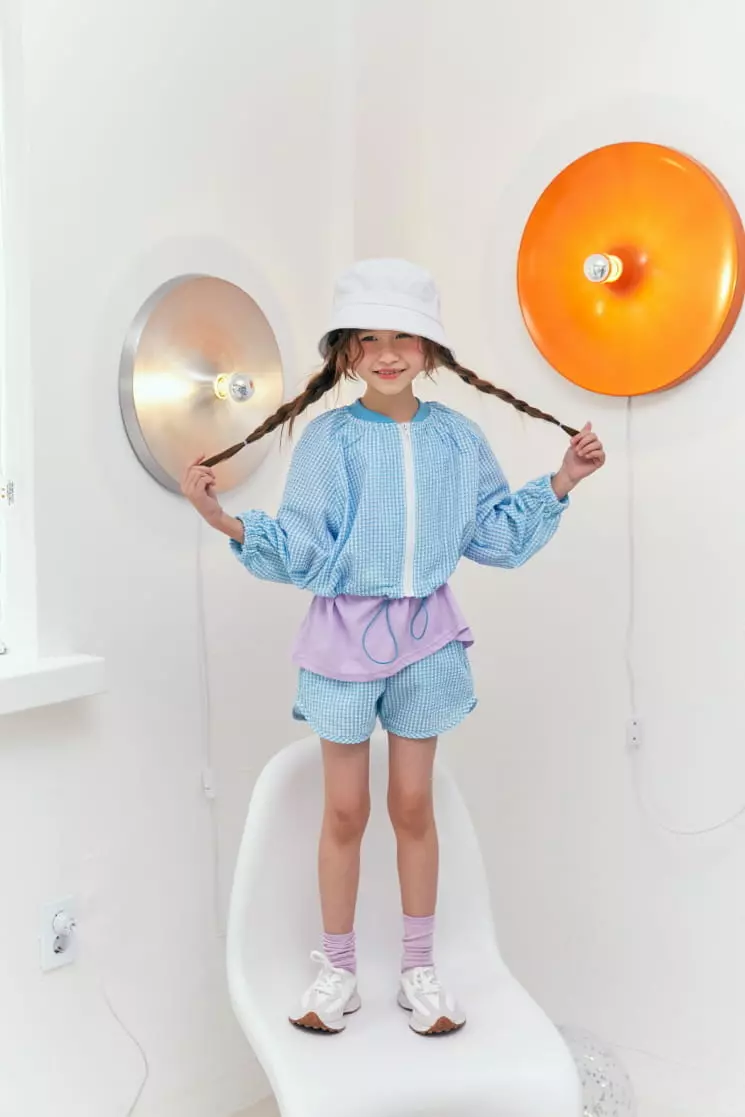 Lilas - Korean Children Fashion - #prettylittlegirls - Pang Pang Check Top Bottom Set - 8
