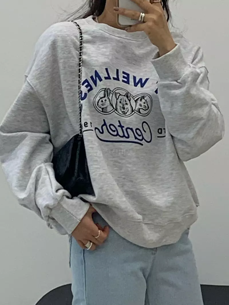 Logon - Korean Women Fashion - #momslook - Pet Sweatshirt - 5