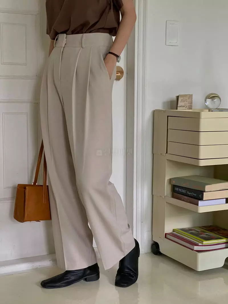 Logon - Korean Women Fashion - #momslook - Two Tuck Pants - 2
