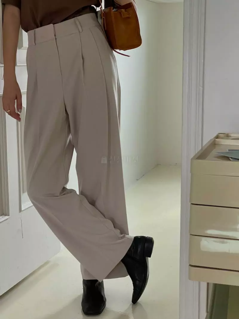 Logon - Korean Women Fashion - #momslook - Two Tuck Pants - 6