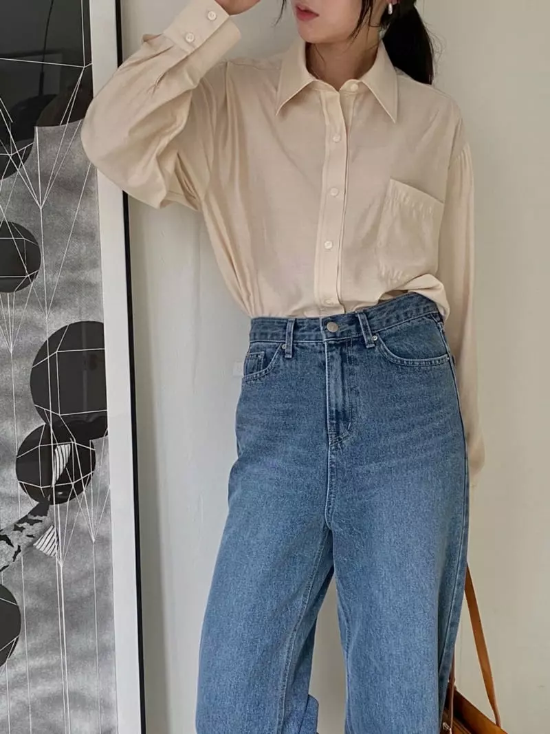 Logon - Korean Women Fashion - #momslook - Tencel Shirt