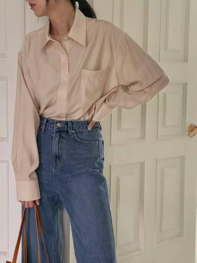 Logon - Korean Women Fashion - #momslook - Tencel Shirt - 3