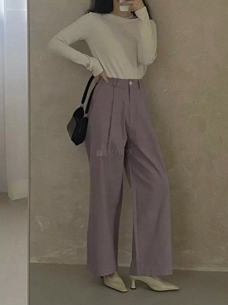 Logon - Korean Women Fashion - #momslook - Sansun Rib Tee - 2