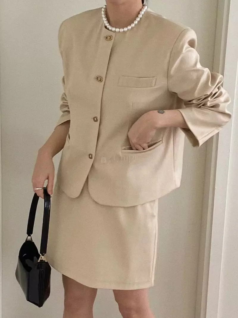 Logon - Korean Women Fashion - #womensfashion - Merry Jacket Skirt Set - 4