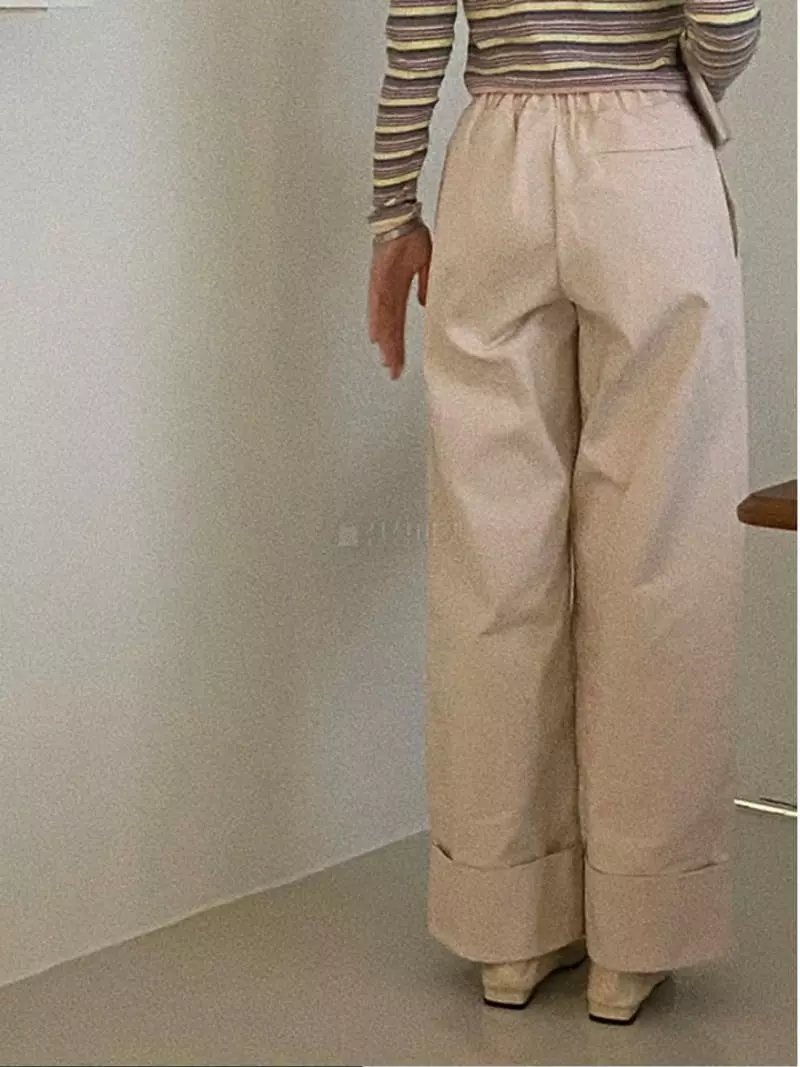 Logon - Korean Women Fashion - #momslook - Roll-up Pants - 2