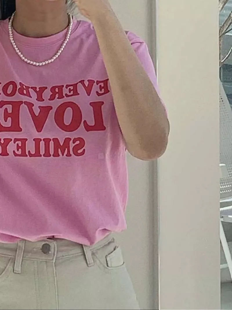 Logon - Korean Women Fashion - #momslook - Love Tee - 2