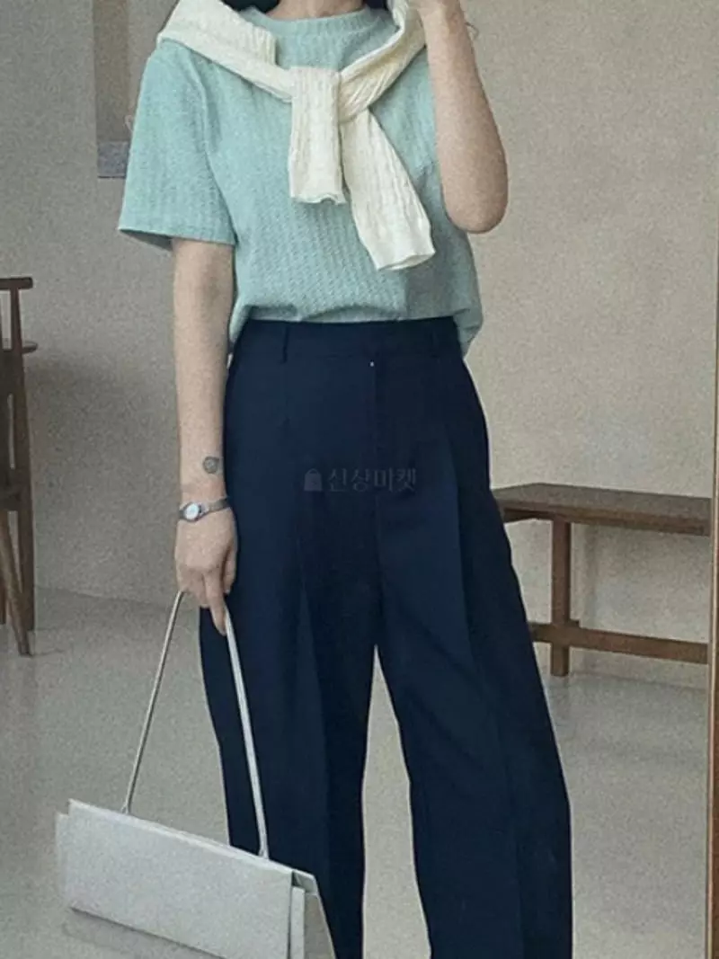 Logon - Korean Women Fashion - #pursuepretty - Twist Short Sleeves Tee - 3