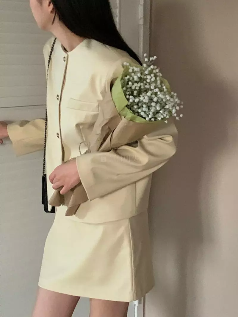 Logon - Korean Women Fashion - #vintageinspired - Merry Jacket Skirt Set - 8