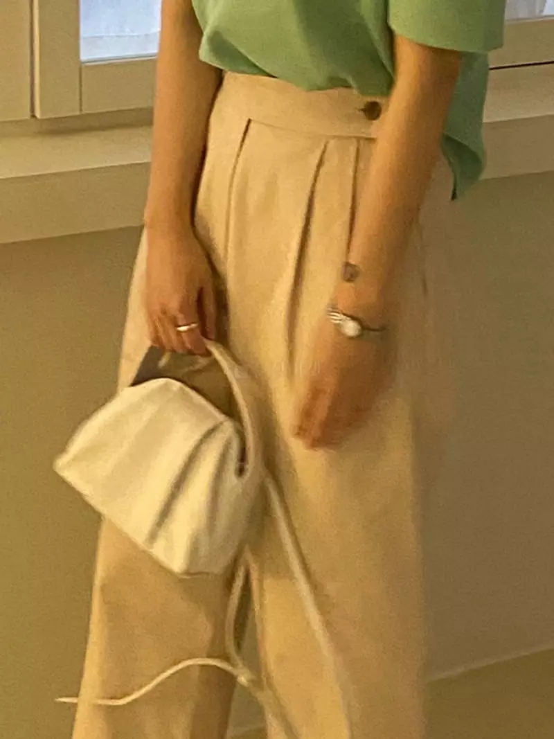 Logon - Korean Women Fashion - #vintageinspired - Roll-up Pants - 5