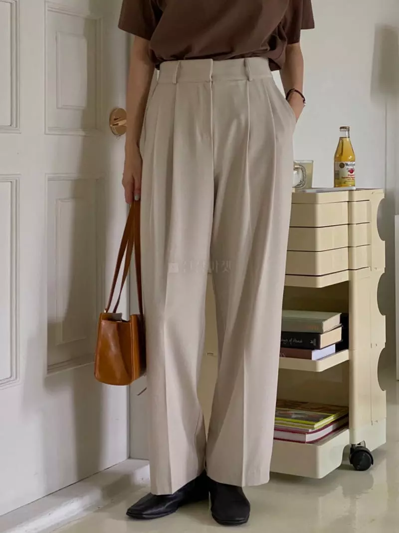 Logon - Korean Women Fashion - #womensfashion - Two Tuck Pants - 9