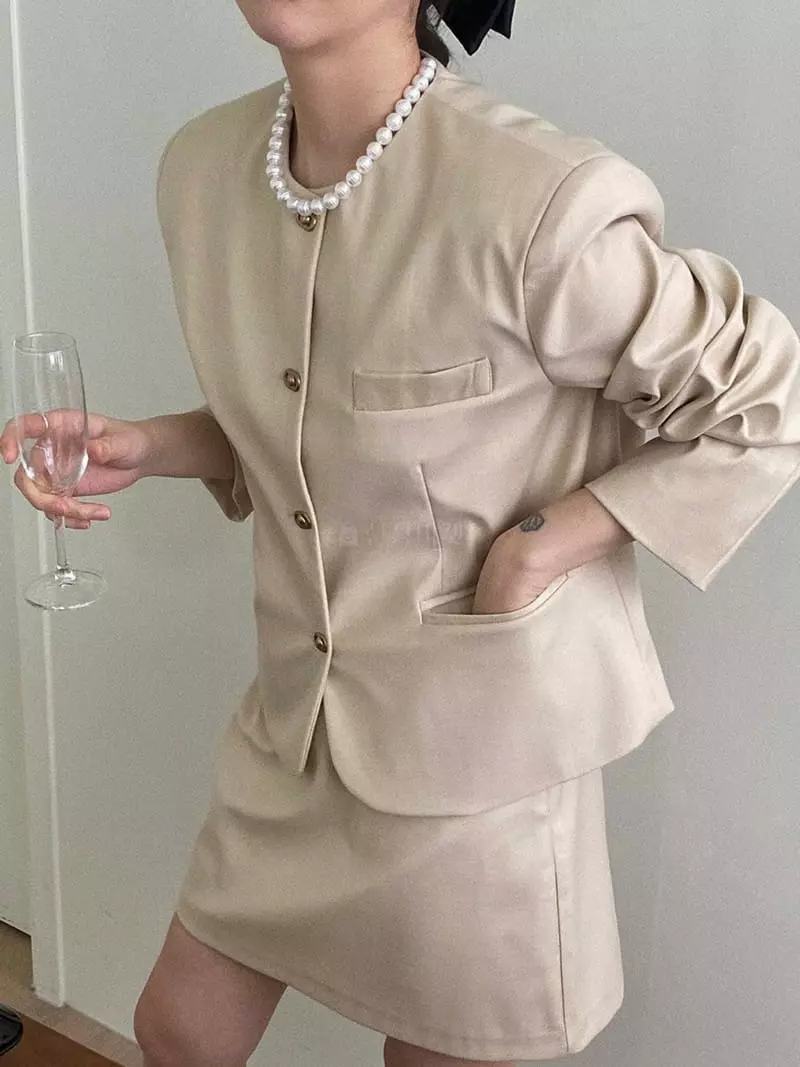Logon - Korean Women Fashion - #womensfashion - Merry Jacket Skirt Set - 3