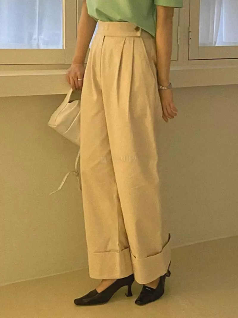 Logon - Korean Women Fashion - #momslook - Roll-up Pants - 4