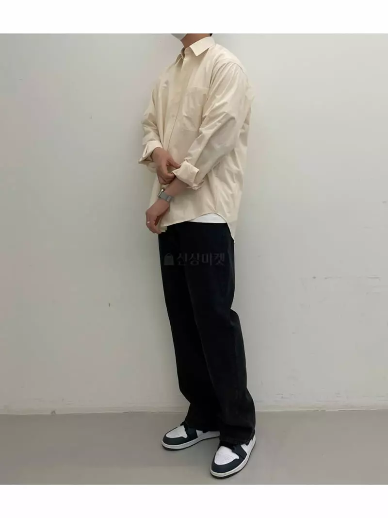 Lous - Korean Women Fashion - #momslook - Over Stand Shirt