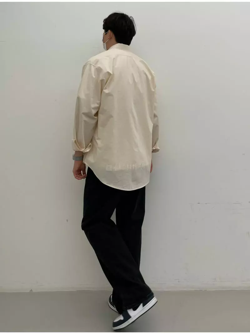 Lous - Korean Women Fashion - #momslook - Over Stand Shirt - 3