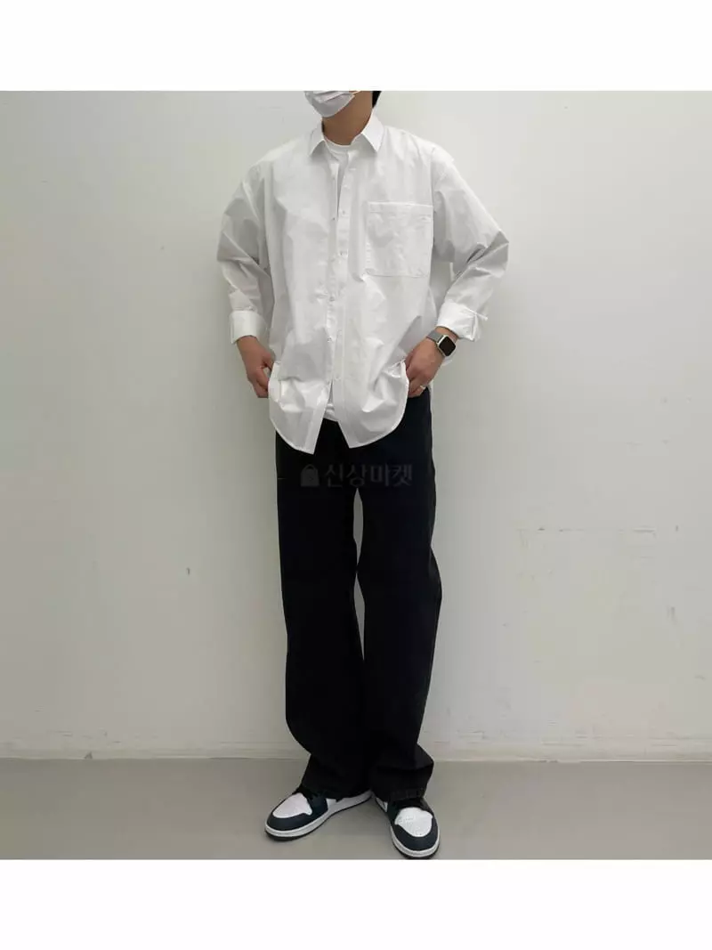Lous - Korean Women Fashion - #momslook - Over Stand Shirt - 4