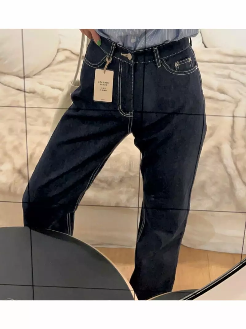 Lowell - Korean Women Fashion - #vintageinspired - Stitch Jeans - 2