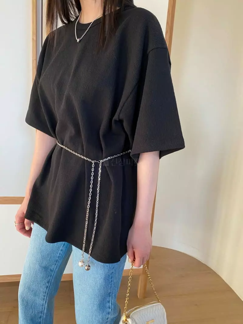 Made - Korean Women Fashion - #restrostyle - Pearl Chain Belt - 4