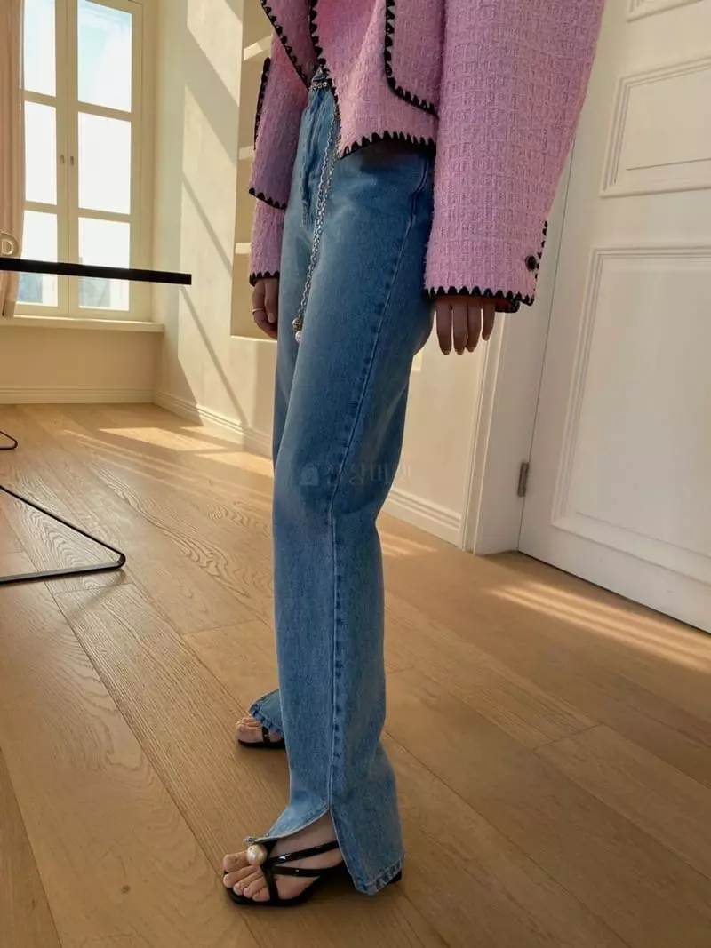 Made - Korean Women Fashion - #thatsdarling - Slit Jeans - 5