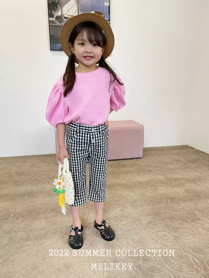 Melikey - Korean Children Fashion - #kidsshorts - Check Pants - 8