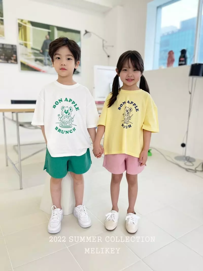 Melikey - Korean Children Fashion - #kidsshorts - Bronch Bear Tee - 5