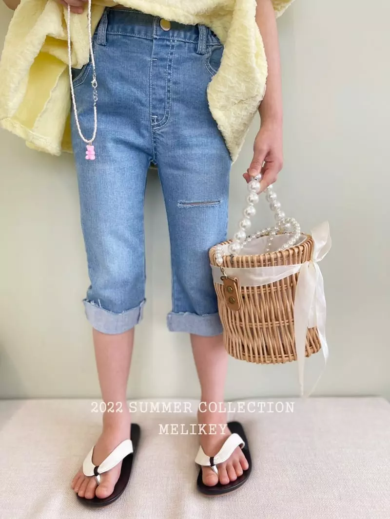 Melikey - Korean Children Fashion - #toddlerclothing - Cutting Jeans - 3