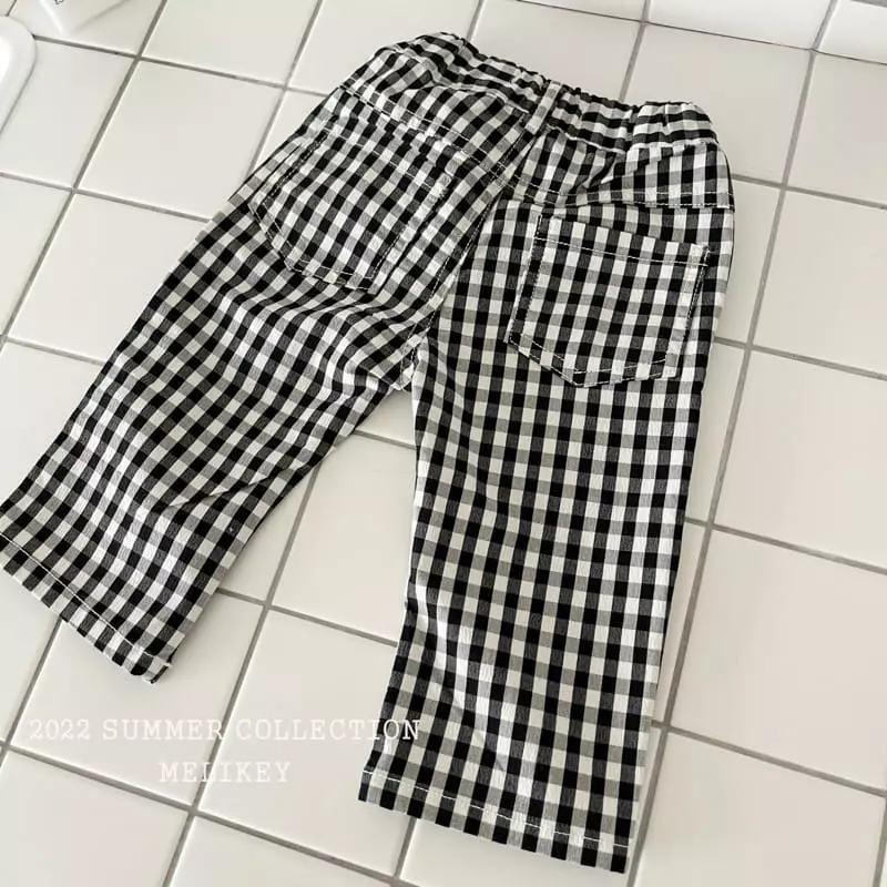 Melikey - Korean Children Fashion - #toddlerclothing - Check Pants