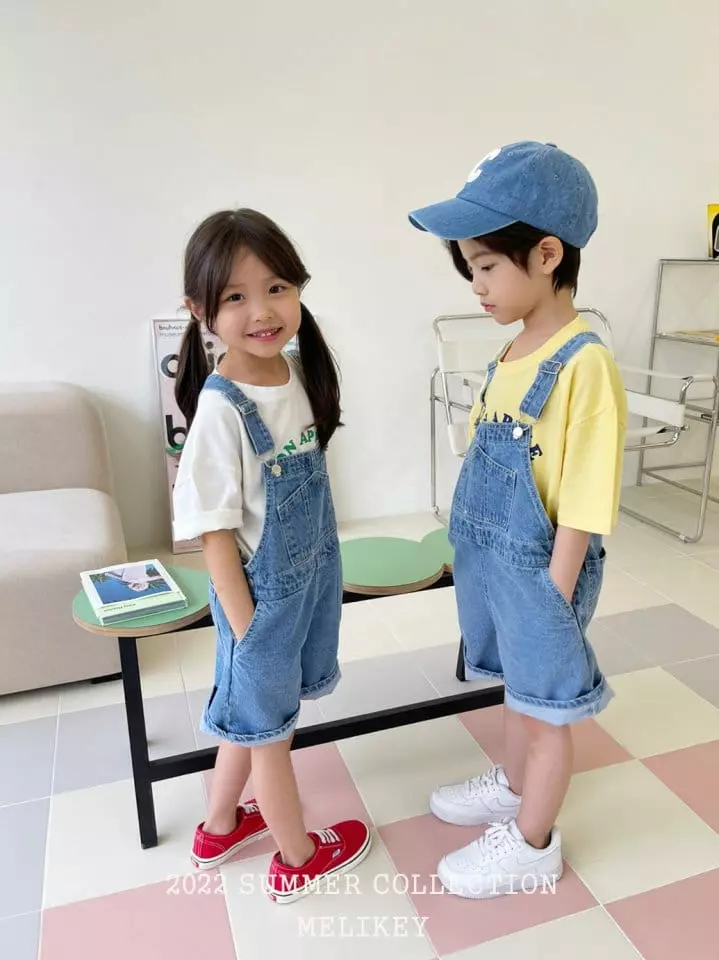 Melikey - Korean Children Fashion - #toddlerclothing - Denim Overalls - 6