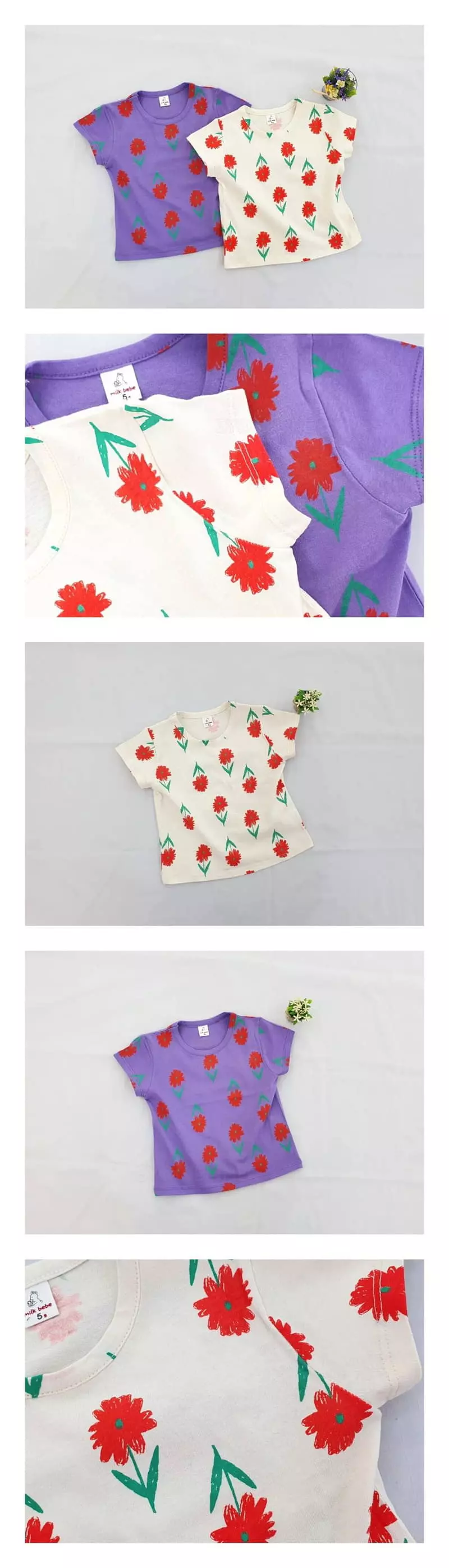 Milk Bebe - Korean Children Fashion - #Kfashion4kids - Flower Tee