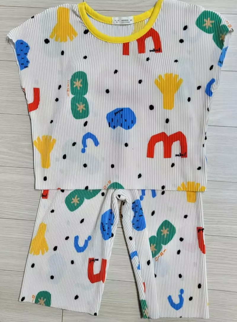 Mimico - Korean Children Fashion - #Kfashion4kids - Pleats Top Bottom Set - 2