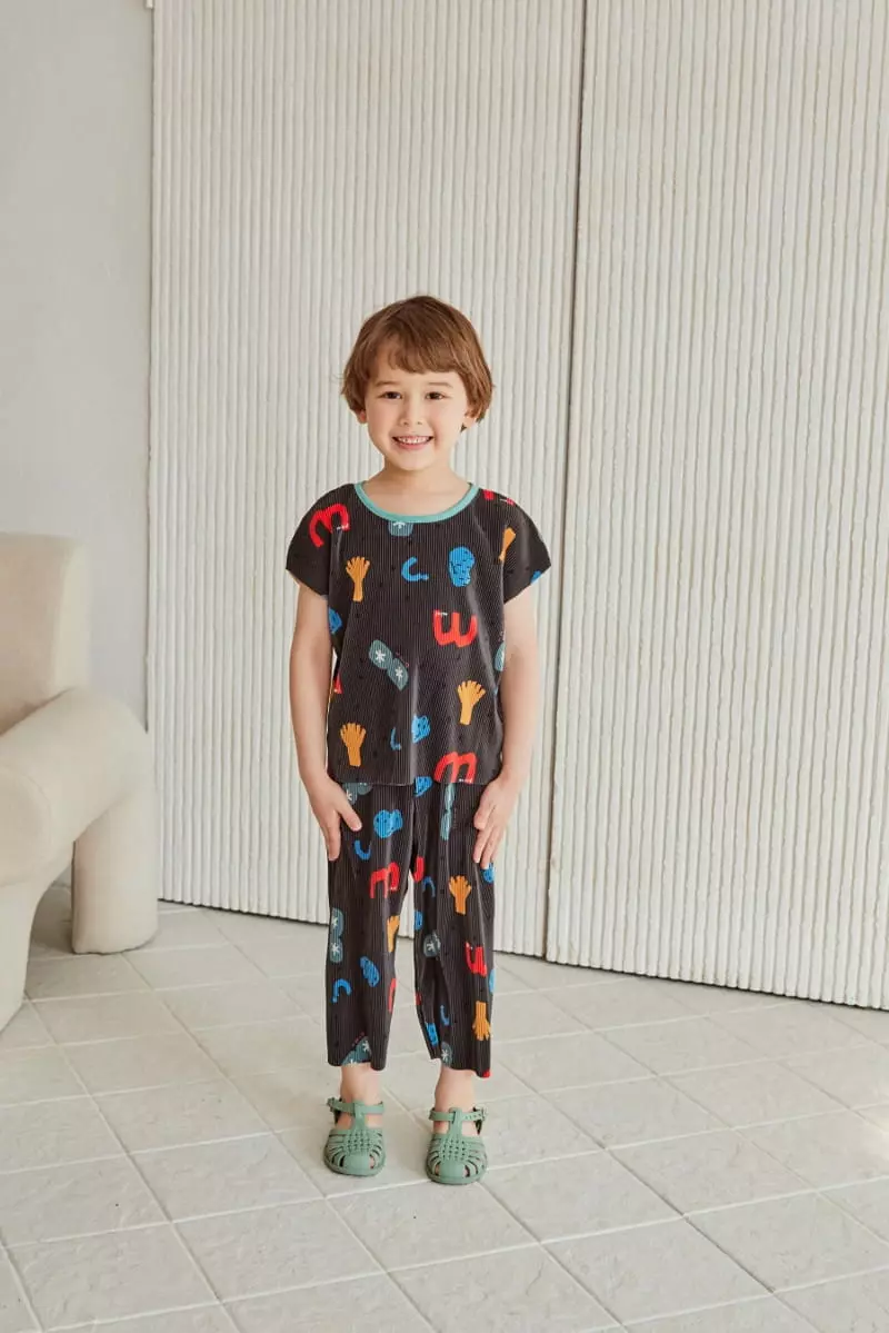 Mimico - Korean Children Fashion - #littlefashionista - Pleats Top Bottom Set - 3