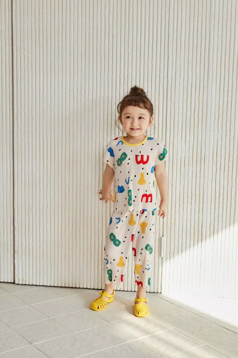 Mimico - Korean Children Fashion - #littlefashionista - Pleats Top Bottom Set - 4