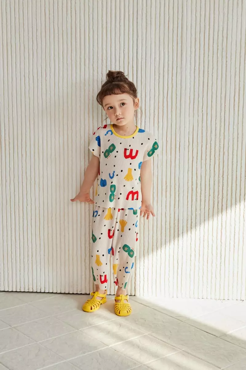 Mimico - Korean Children Fashion - #minifashionista - Pleats Top Bottom Set - 5