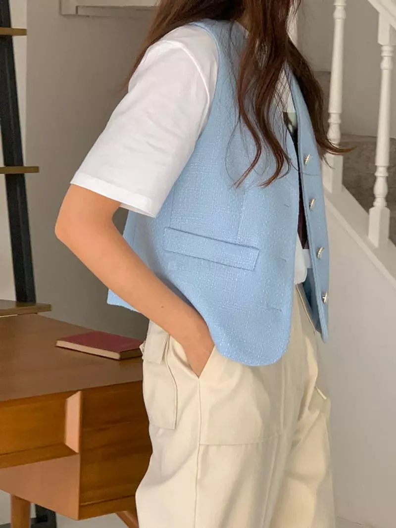 Mmore S - Korean Women Fashion - #momslook - Twid Vest - 3