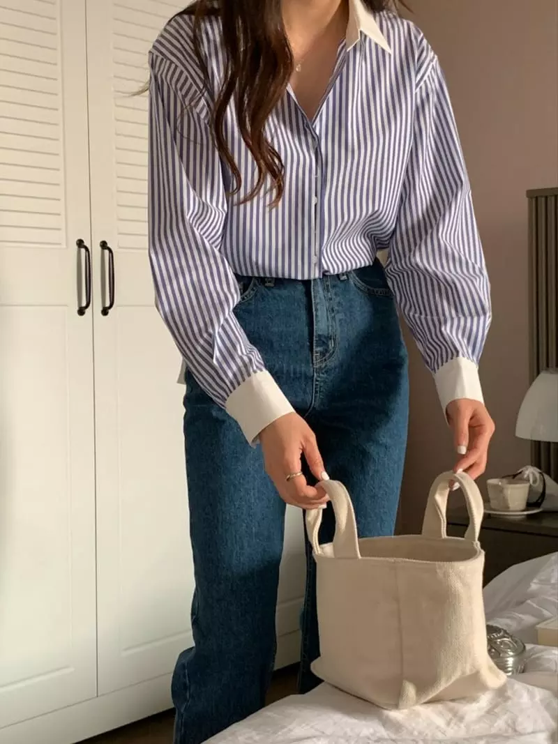 Mmore S - Korean Women Fashion - #momslook - Stripes Shirt - 3