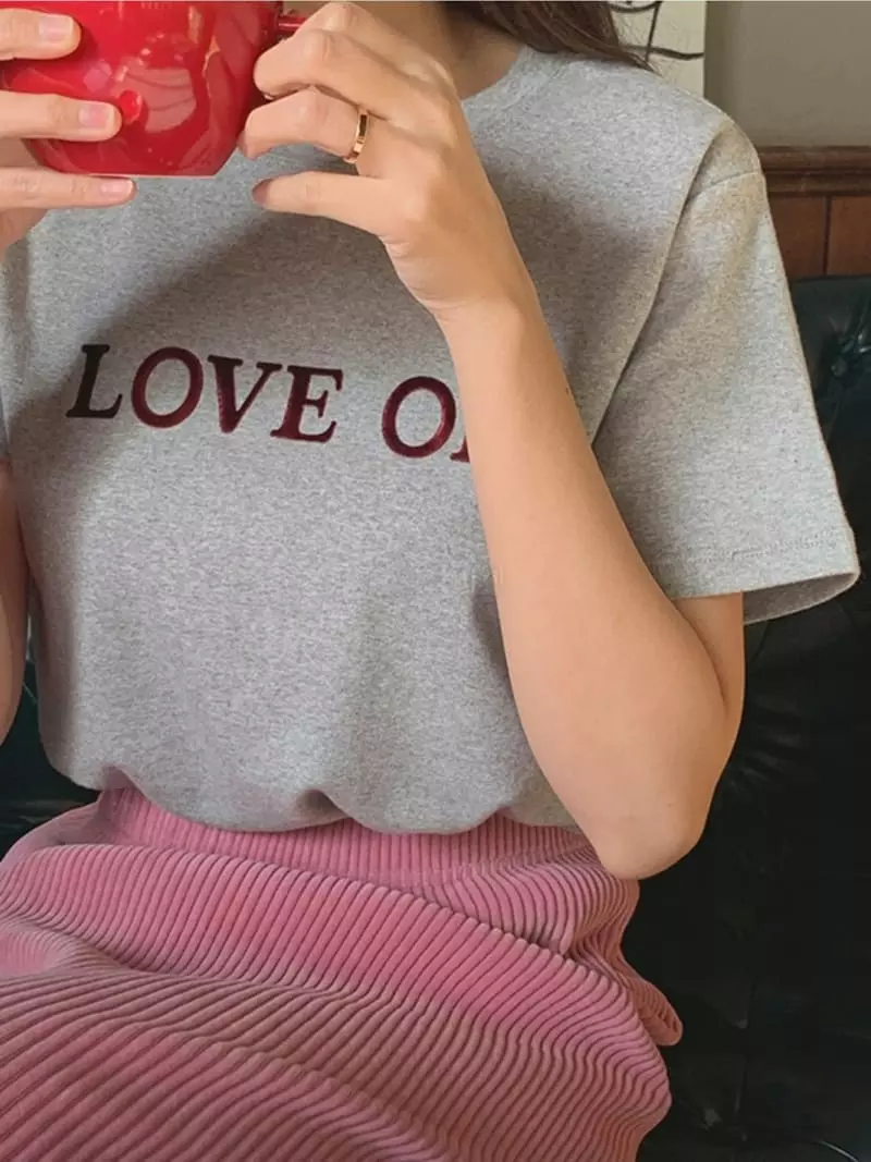 Mmore S - Korean Women Fashion - #restrostyle - Love Tee - 3