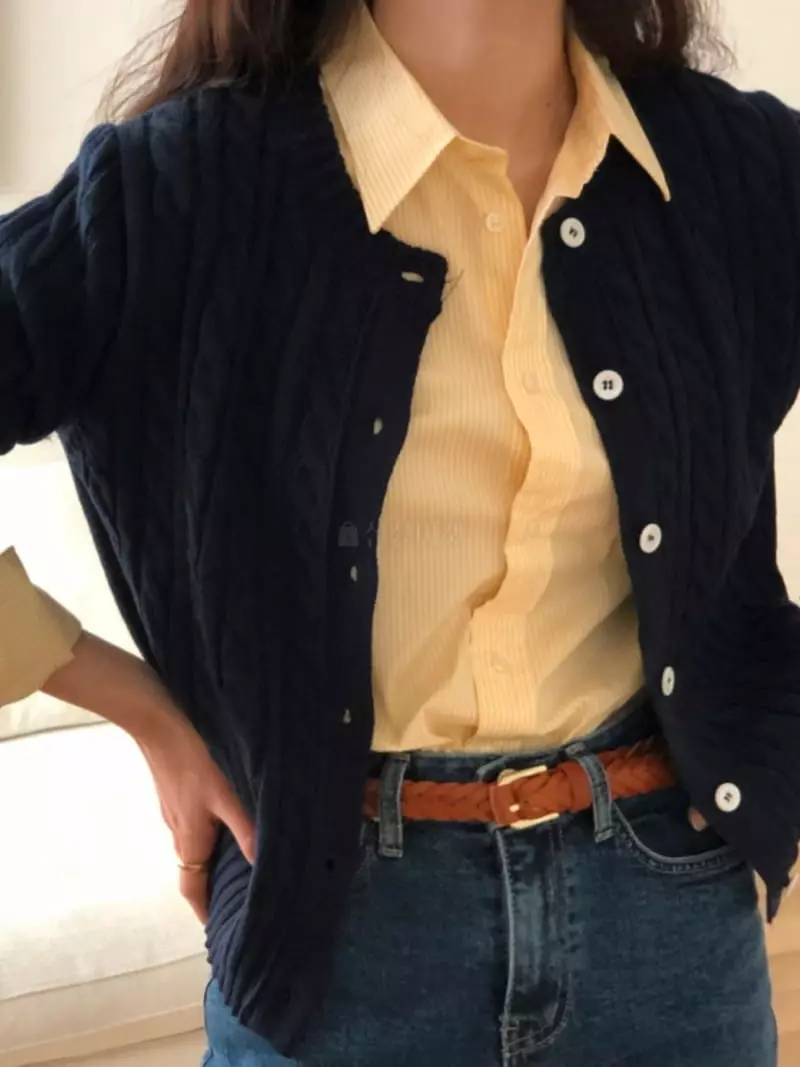 Mmore S - Korean Women Fashion - #womensfashion - Maple Twist Cardigan - 4