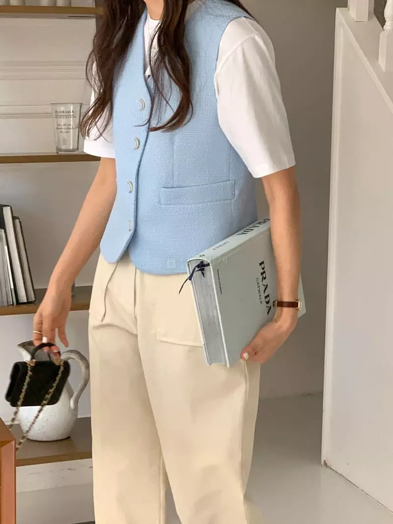 Mmore S - Korean Women Fashion - #momslook - Twid Vest - 4