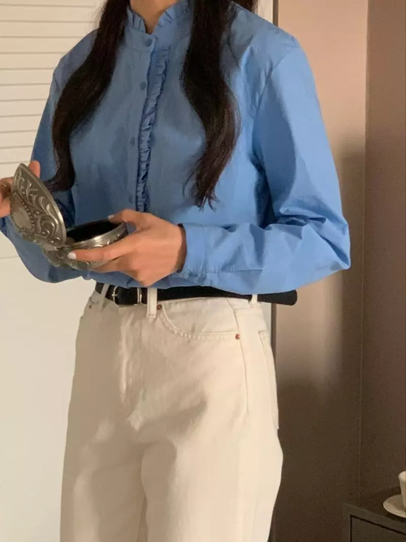 Mmore S - Korean Women Fashion - #womensfashion - Cos Frill Shirt - 5