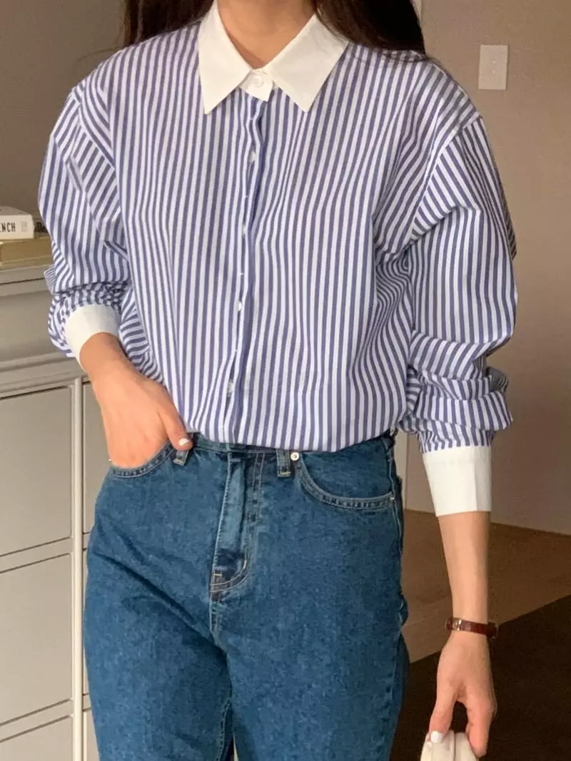 Mmore S - Korean Women Fashion - #womensfashion - Stripes Shirt - 2