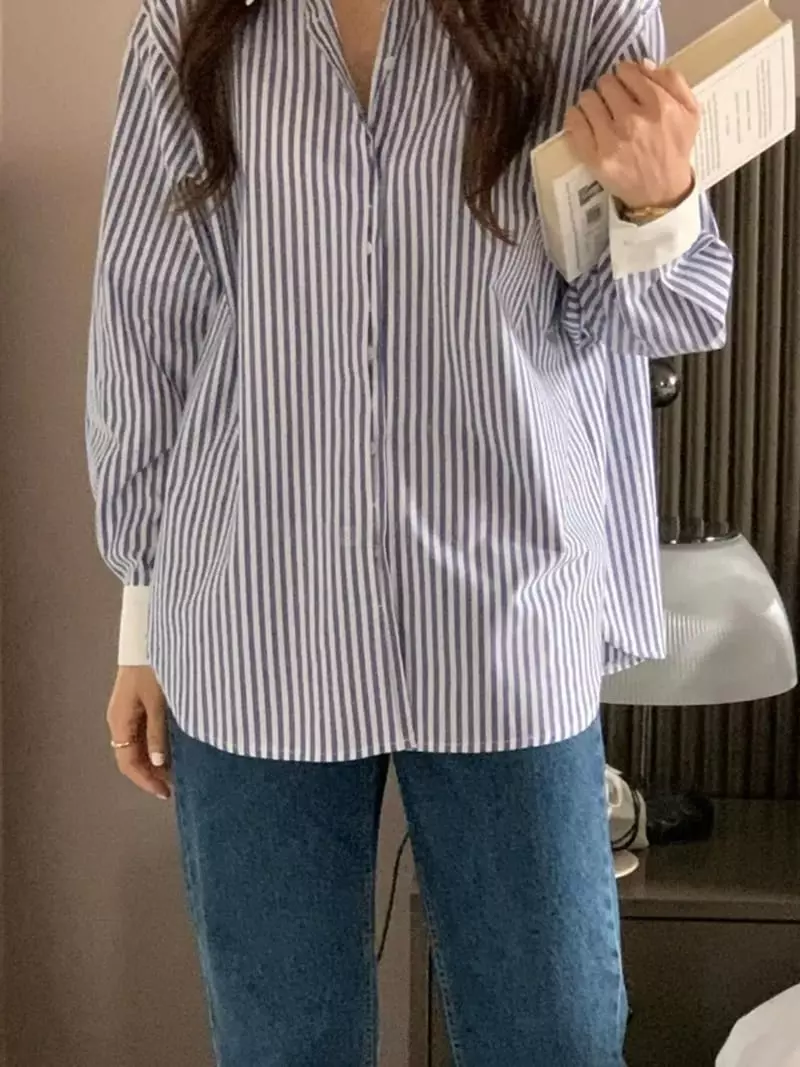 Mmore S - Korean Women Fashion - #womensfashion - Stripes Shirt - 8