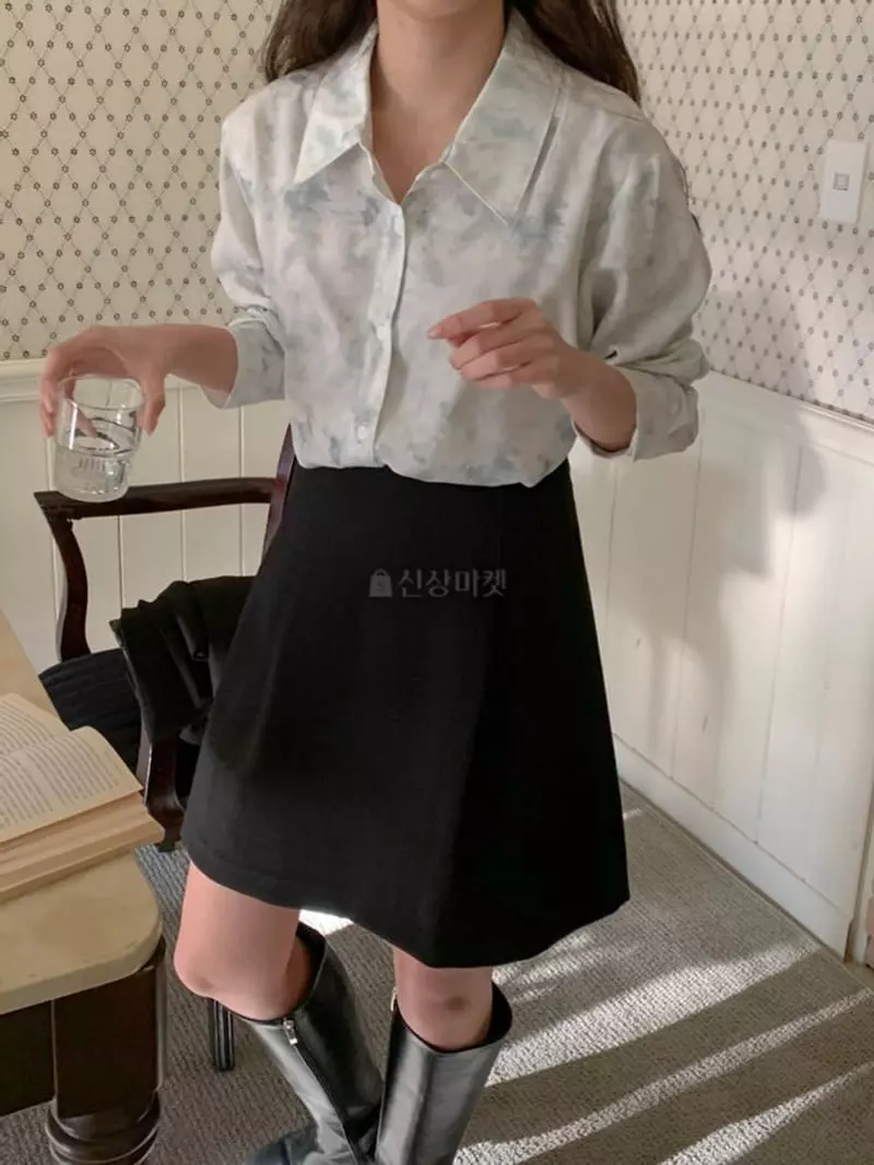 Moheli - Korean Women Fashion - #thatsdarling - Water Paint Shirt - 5