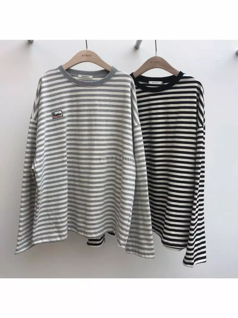 Moheli - Korean Women Fashion - #vintagekidsstyle - Stripes Tee - 9