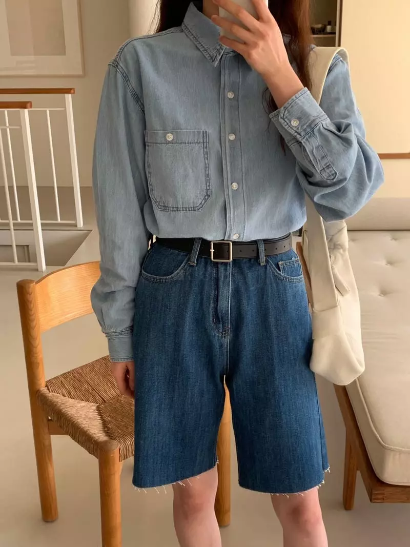 Moheli - Korean Women Fashion - #momslook - Denim Shirt - 4
