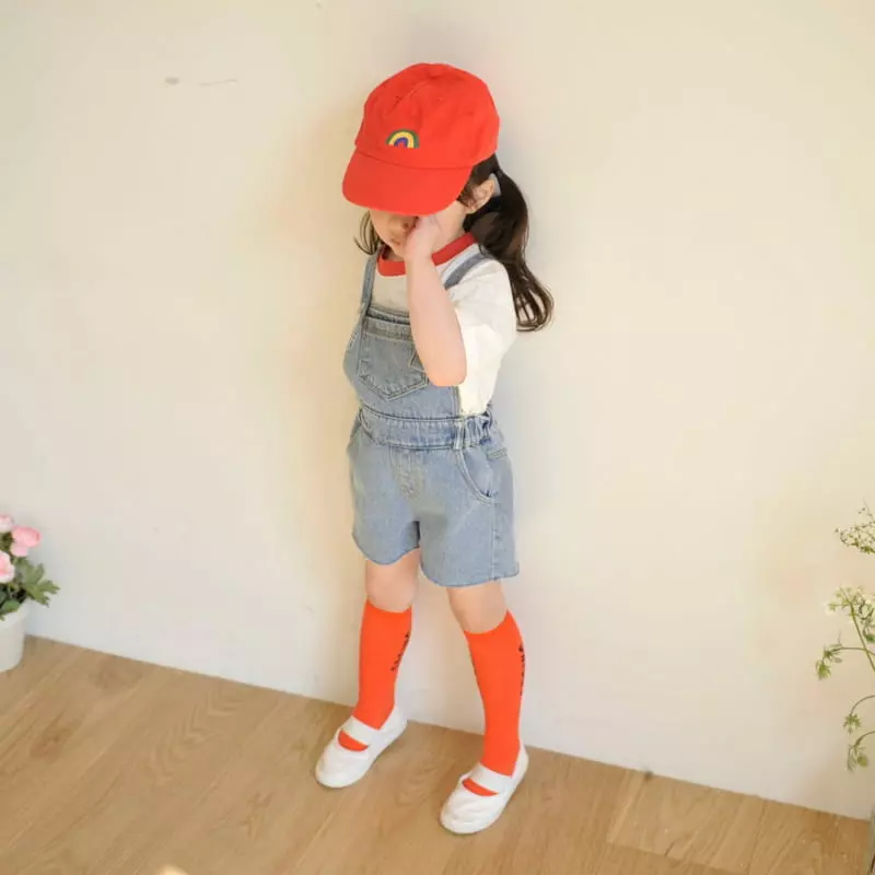 Momo Ann - Korean Children Fashion - #Kfashion4kids - Denim Dungarees Pants - 3