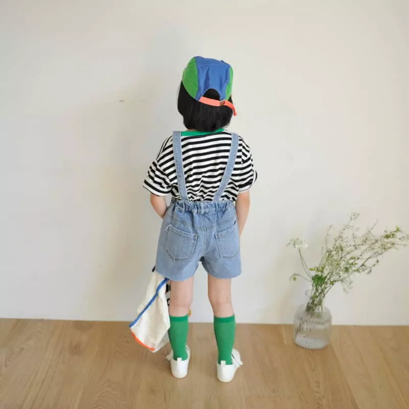 Momo Ann - Korean Children Fashion - #childofig - Denim Dungarees Pants - 11
