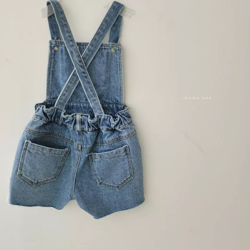 Momo Ann - Korean Children Fashion - #kidzfashiontrend - Denim Dungarees Pants - 2