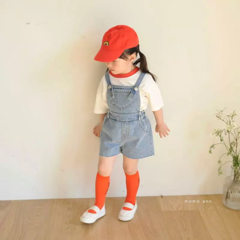 Momo Ann - Korean Children Fashion - #Kfashion4kids - Denim Dungarees Pants - 4